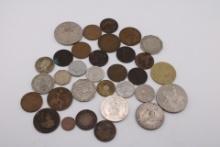 Foreign Coins and two Silver Jubilee coins