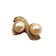 14K Gold and Double Pearl Ring