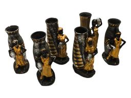 Lot of 6 African Women Vases