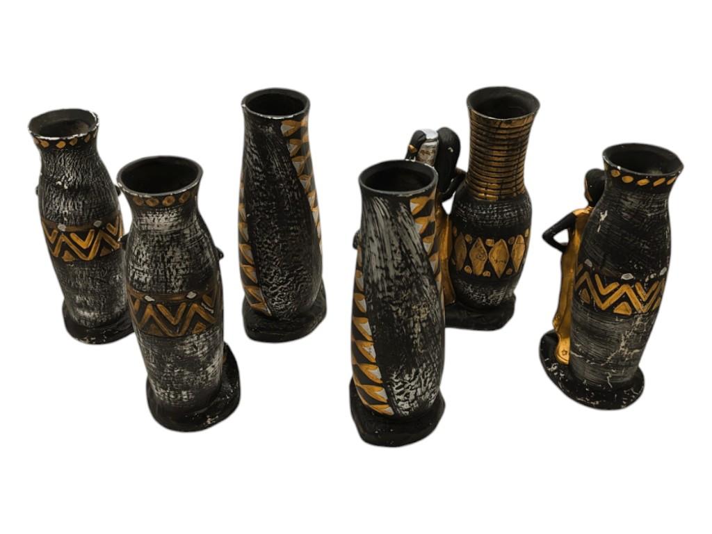 Lot of 6 African Women Vases