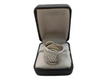 Sterling Silver Basket Weave Ring - size 8.5