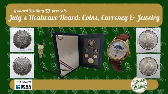 July 's Heatwave Hoard: Coins, Currency & Jewelry