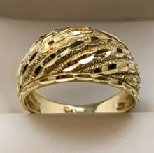 10K Gold Textured Ladies Ring  - size - grams