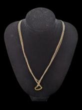 14K Rolled Gold Heart Ladies Necklace