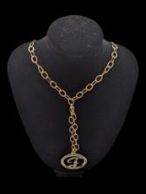 Sterling Silver Gold tone Initial "J" Ladies Necklace