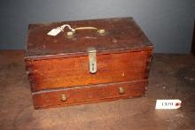 Antique Wooden Dove Tail Jewelry Box