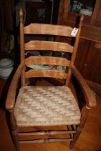 Ladder back chair with arms