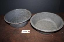 Grey enamel bowls