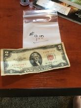 1953 $2 Bill, Red Ink, Red Seal