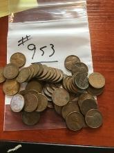 50 Wheat Pennies, date unsearched