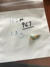 10k Gold Pendant with stone, 1.8 gram