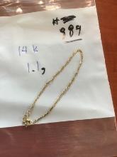 14K Gold Bracelet, 1.1 gram