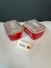 Vintage Pyrex Refrigerator Dishes with Glass Lids