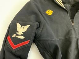 WWII US NAVY TORPEDOMAN JUMPER CUSTOM UNIFORM NAMED COLOR EMBROIDERY