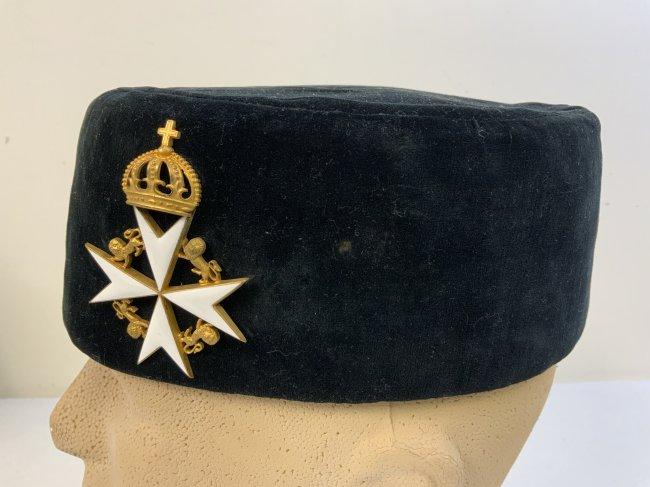 ANTIQUE KNIGHTS OF MALTA CAP WITH BADGE