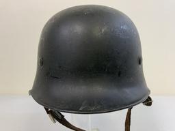 WWII GERMAN M34 FIRE / POLICE BLACK HELMET