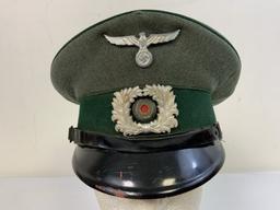 WWII GERMAN CUSTOMS OFFICIAL NCO OFFICER VISOR CAP HAT