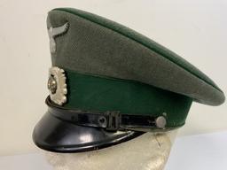 WWII GERMAN CUSTOMS OFFICIAL NCO OFFICER VISOR CAP HAT