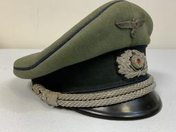 WWII GERMAN ARMY DOCTOR MEDICAL OFFICER'S VISOR HAT CAP