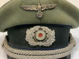 WWII GERMAN ARMY DOCTOR MEDICAL OFFICER'S VISOR HAT CAP