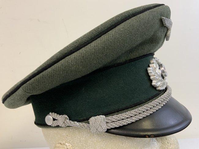 WWII GERMAN ARMY PIONEER OFFICERS VISOR HAT CAP