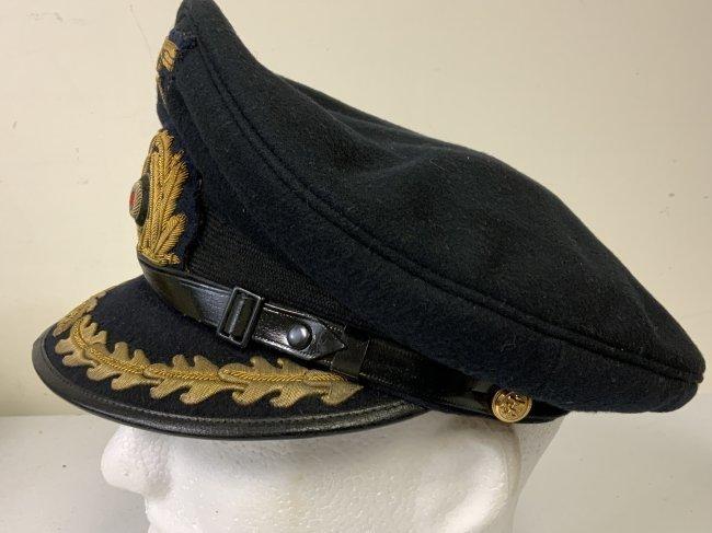 WWII GERMAN NAVY KRIEGSMARINE NAMED HIGH RANKING OFFICER BLUE VISOR CAP