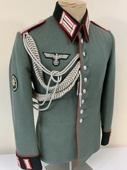 WWII GERMAN NAMED MOUNTAIN ARTILLERY TROOPS OFFICER DRESS UNIFORM TUNIC WAFFENROCK