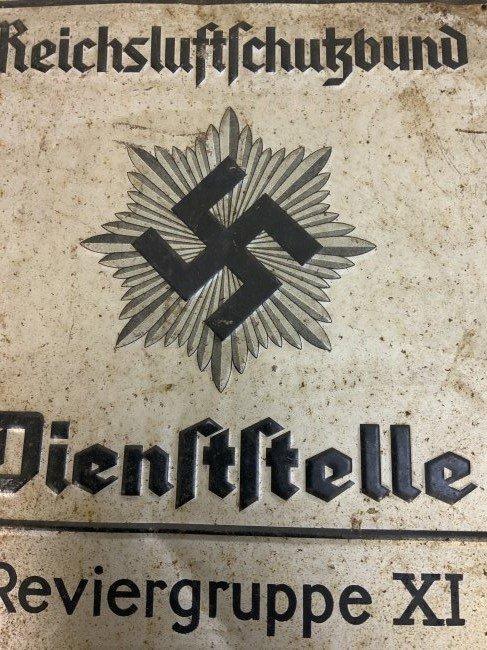 GERMANY THIRD REICH RLB METAL BUILDING SIGN