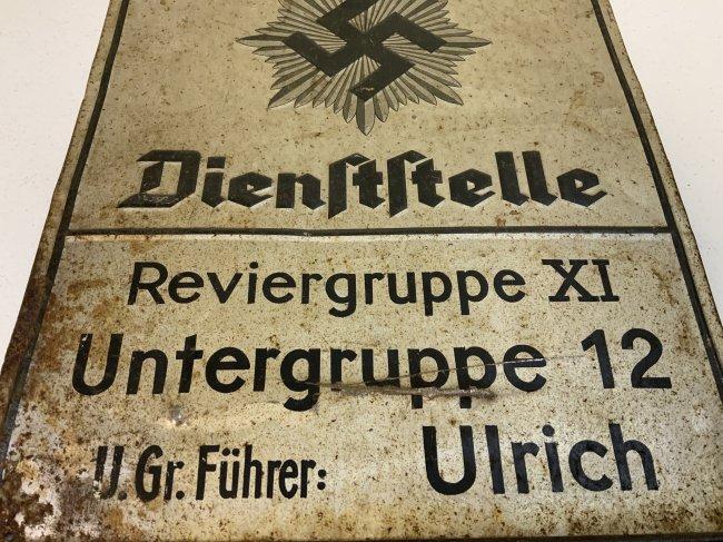 GERMANY THIRD REICH RLB METAL BUILDING SIGN