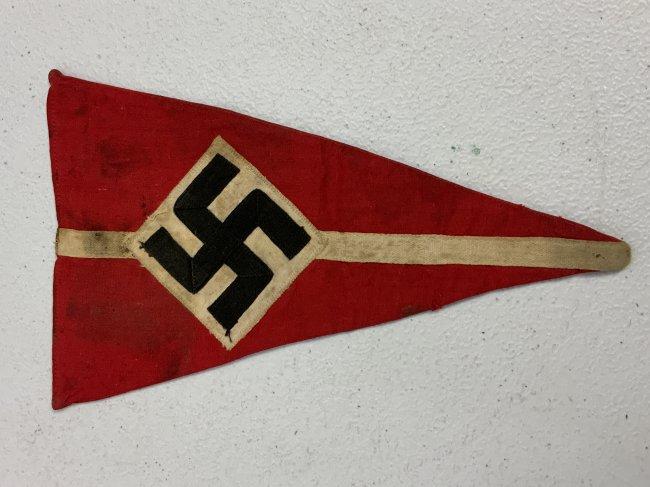 WWII GERMANY THIRD REICH HJ HITLER YOUTH TRIANGULAR PENNANT