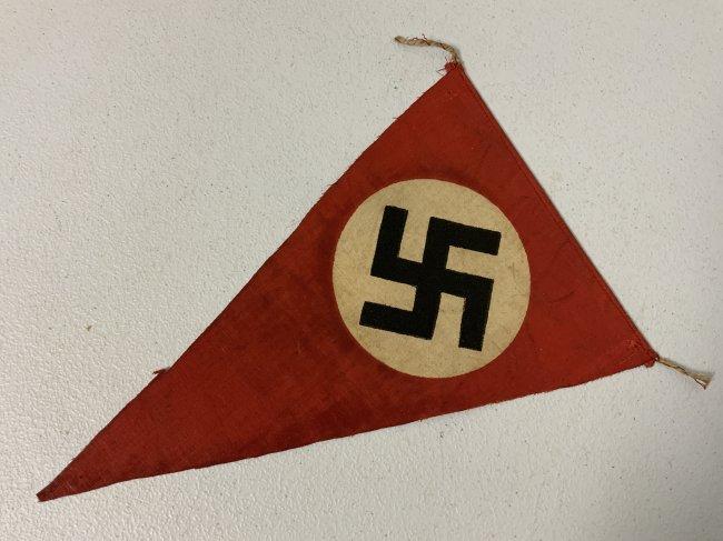 WWII GERMANY THIRD REICH  NSDAP TRIANGULAR PENNANT