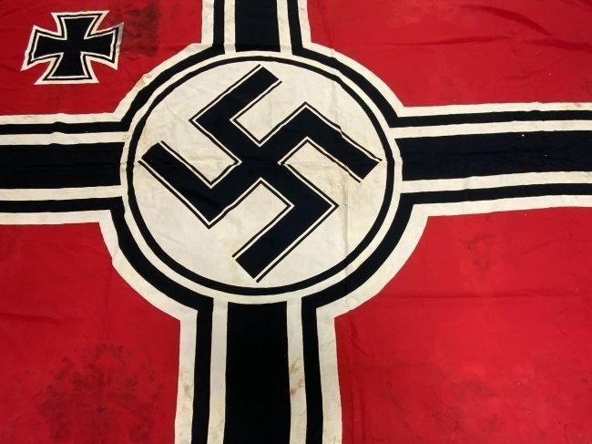WWII GERMAN NAVY VERY LARGE SIZE KRIEGSMARINE BATTLESHIP FLAG
