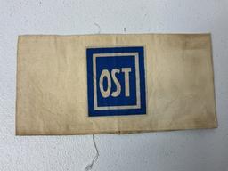 RARE WWII GERMAN OST EASTERN WORKERS ARMBAND 1945 DATED