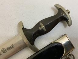 NAZI GERMANY EARLY M33 SS DAGGER WITH GROUND ROHM BLADE