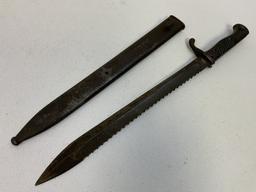 ANTIQUE IMPERIAL GERMAN SAWBACK BUTCHER BLADE BAYONET