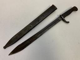 ANTIQUE IMPERIAL GERMAN SAWBACK BUTCHER BLADE BAYONET