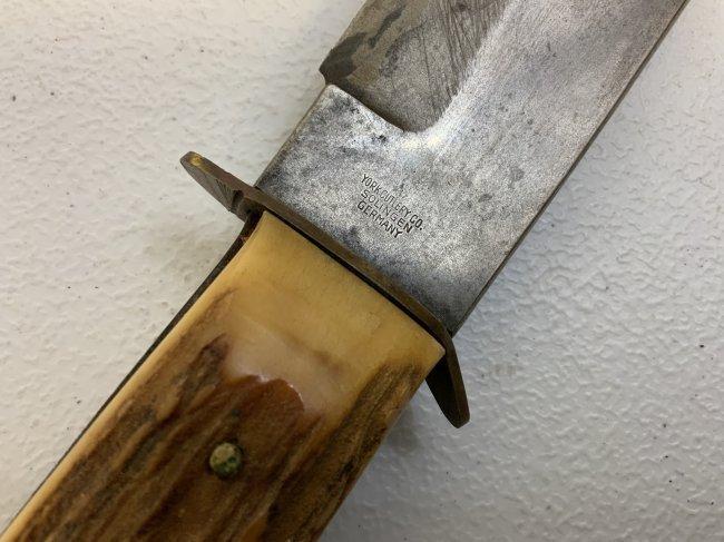 VINTAGE YORK CUTLERY SOLINGEN GERMANY ORIGINAL BOWIE KNIFE WITH SHEATH