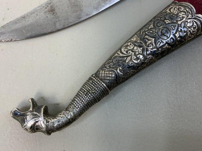 ANTIQUE RUSSIAN CAUCASIAN MADE INDO PERSIAN STYLE DAGGER WITH 1920 DEDICATION