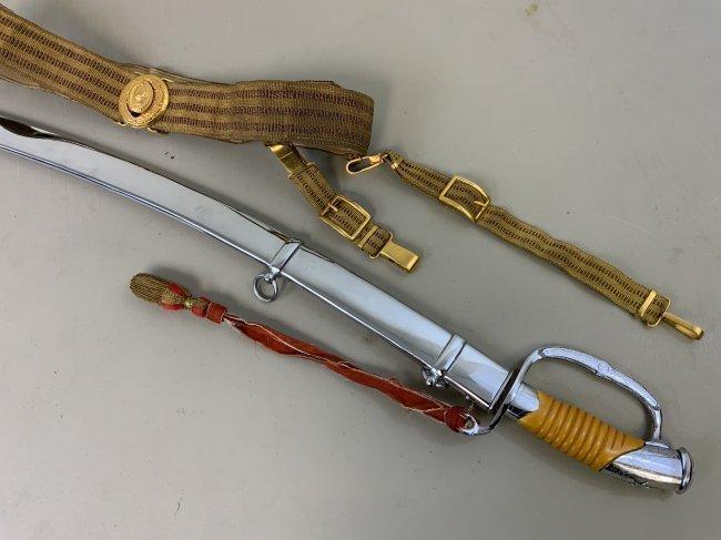 WWII SOVIET GENERAL MARSHAL PARADE M1940 SHASHKA SWORD COMPLETE WITH KNOT AND BELT