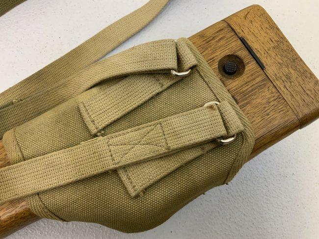 BROWNING HIGH POWERED 9MM PISTOL WOODEN STOCK AND CANVAS CARRY HOLSTER