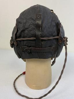 WWII US ARMY AIR FORCE NAMED FLIGHT LEATHER HELMET