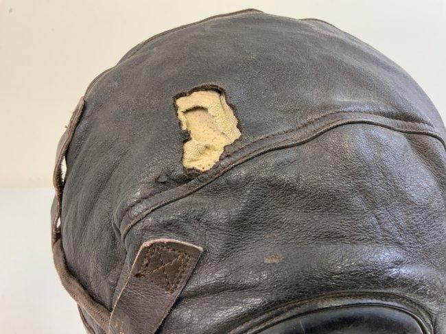 WWII US ARMY AIR FORCE NAMED FLIGHT LEATHER HELMET