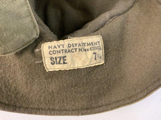 WWII US NAVY CANVAS DECK HAT