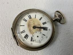 ANTIQUE IMPERIAL RUSSIAN SILVER POCKET WATCH WITH NICHOLAS II SWISS MADE ANKER