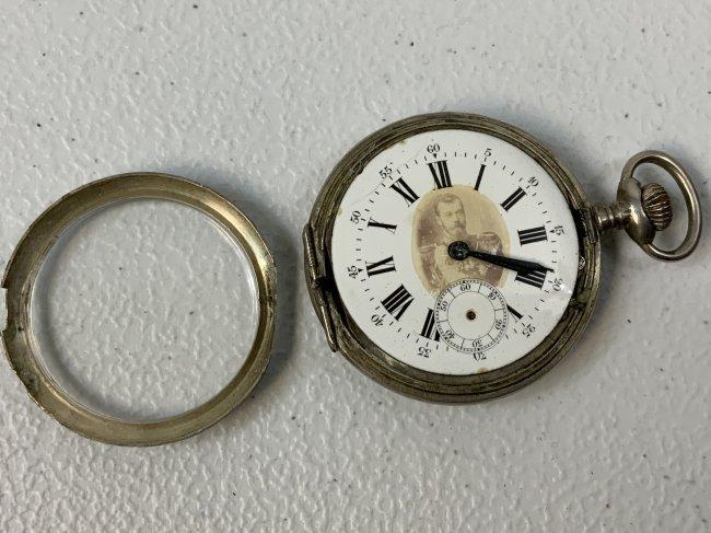 ANTIQUE IMPERIAL RUSSIAN SILVER POCKET WATCH WITH NICHOLAS II SWISS MADE ANKER