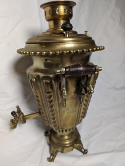 ANTIQUE IMPERIAL RUSSIAN LARGE SIZE BRASS SAMOVAR TEA KETTLE