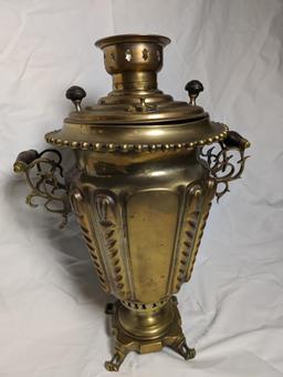 ANTIQUE IMPERIAL RUSSIAN LARGE SIZE BRASS SAMOVAR TEA KETTLE