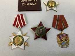 REPUBLIC OF BULGARIA SOVIET BULGARIAN ORDERS AND MEDALS LOT