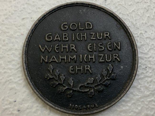 IMPERIAL GERMAN WWI GOLD FOR IRON 1916 MEDAL
