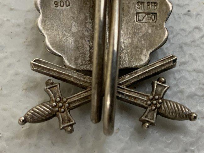 WWII GERMANY GODET OAKLEAVES WITH SWORDS TO THE KNIGHTS CROSS OF THE IRON CROSS 1939 900 SILVER